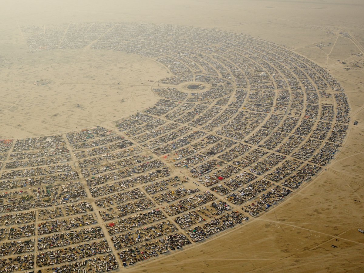High Resolution Aerial Photo Burning Man 2014 During Embrace Burn