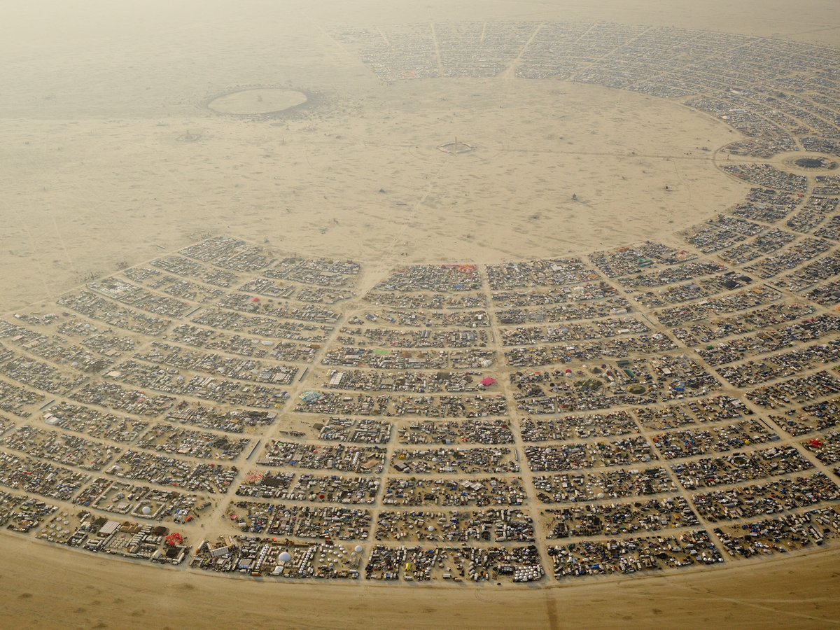High Resolution Aerial Photo Burning Man 2014 During Embrace Burn