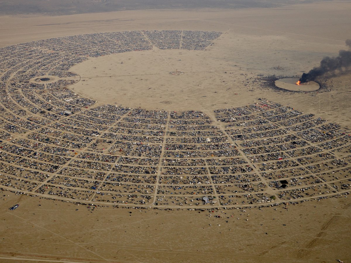 High Resolution Aerial Photo Burning Man 2014 During Embrace Burn