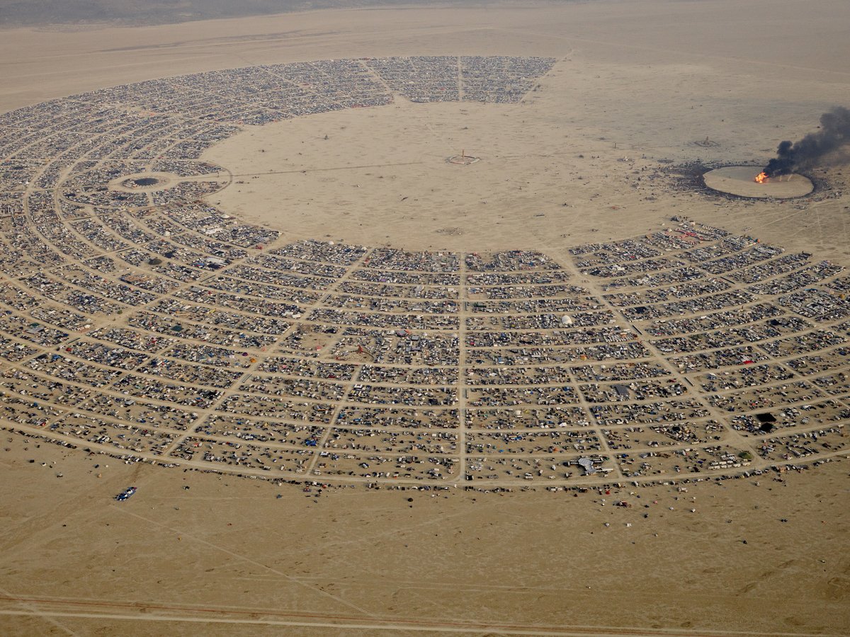 High Resolution Aerial Photo Burning Man 2014 During Embrace Burn