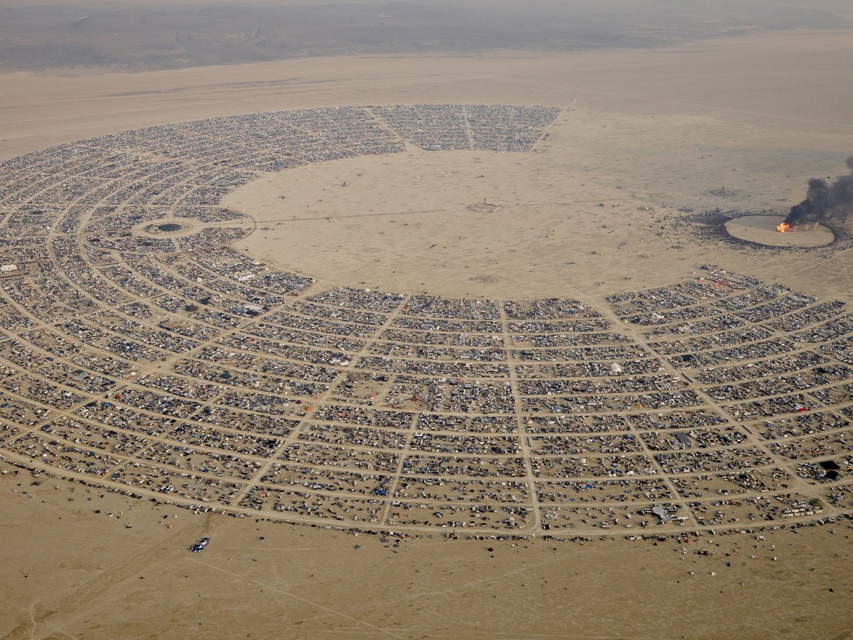 High Resolution Aerial Photo Burning Man 2014 During Embrace Burn