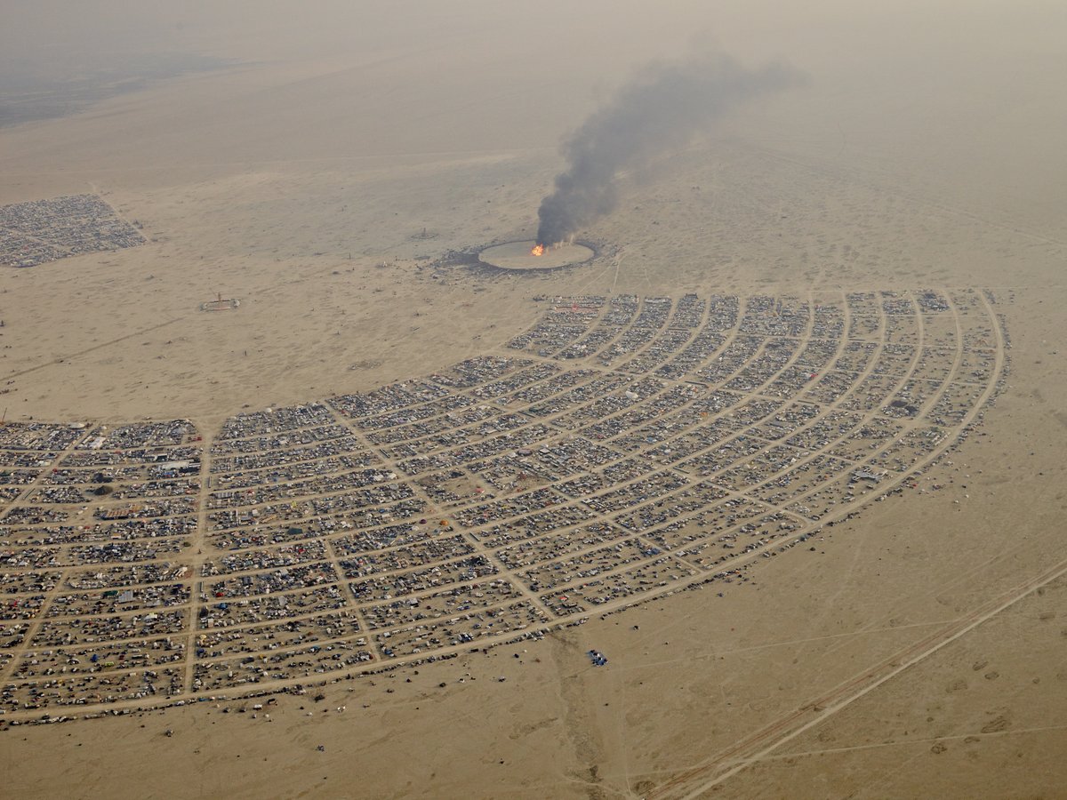 High Resolution Aerial Photo Burning Man 2014 During Embrace Burn