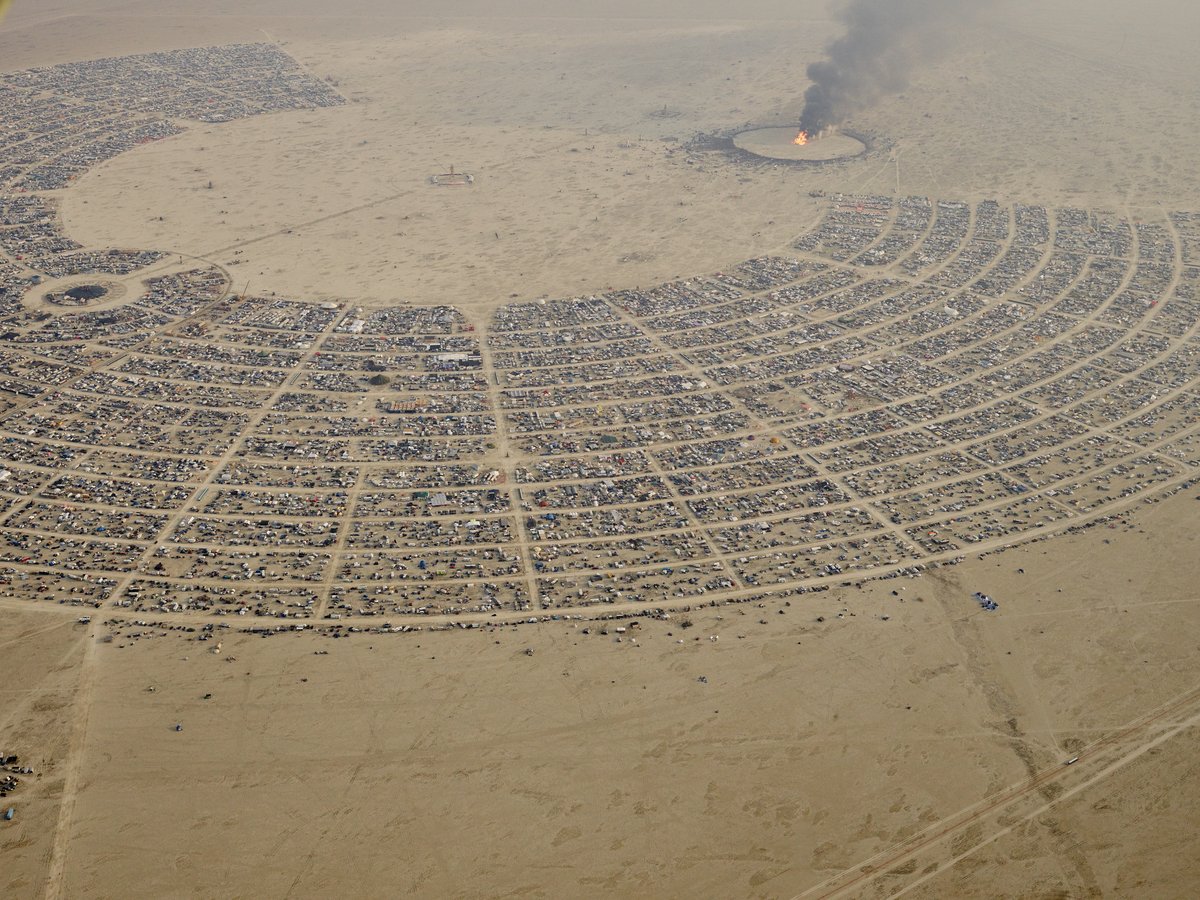 High Resolution Aerial Photo Burning Man 2014 During Embrace Burn