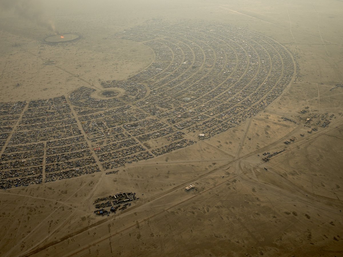 High Resolution Aerial Photo Burning Man 2014 During Embrace Burn