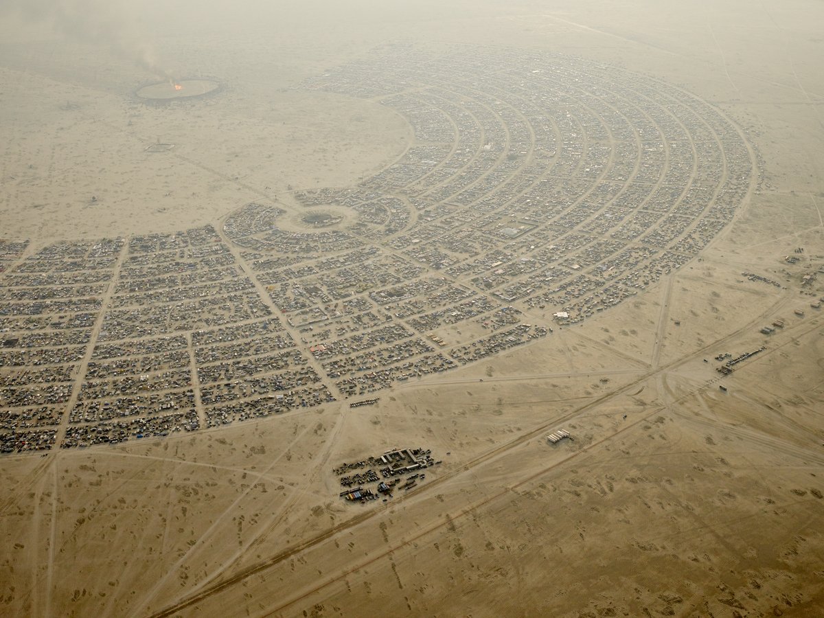 High Resolution Aerial Photo Burning Man 2014 During Embrace Burn