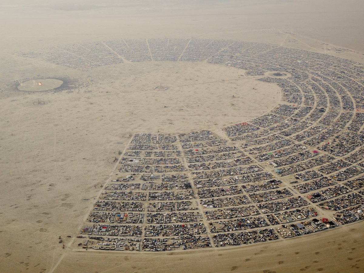 High Resolution Aerial Photo Burning Man 2014 During Embrace Burn