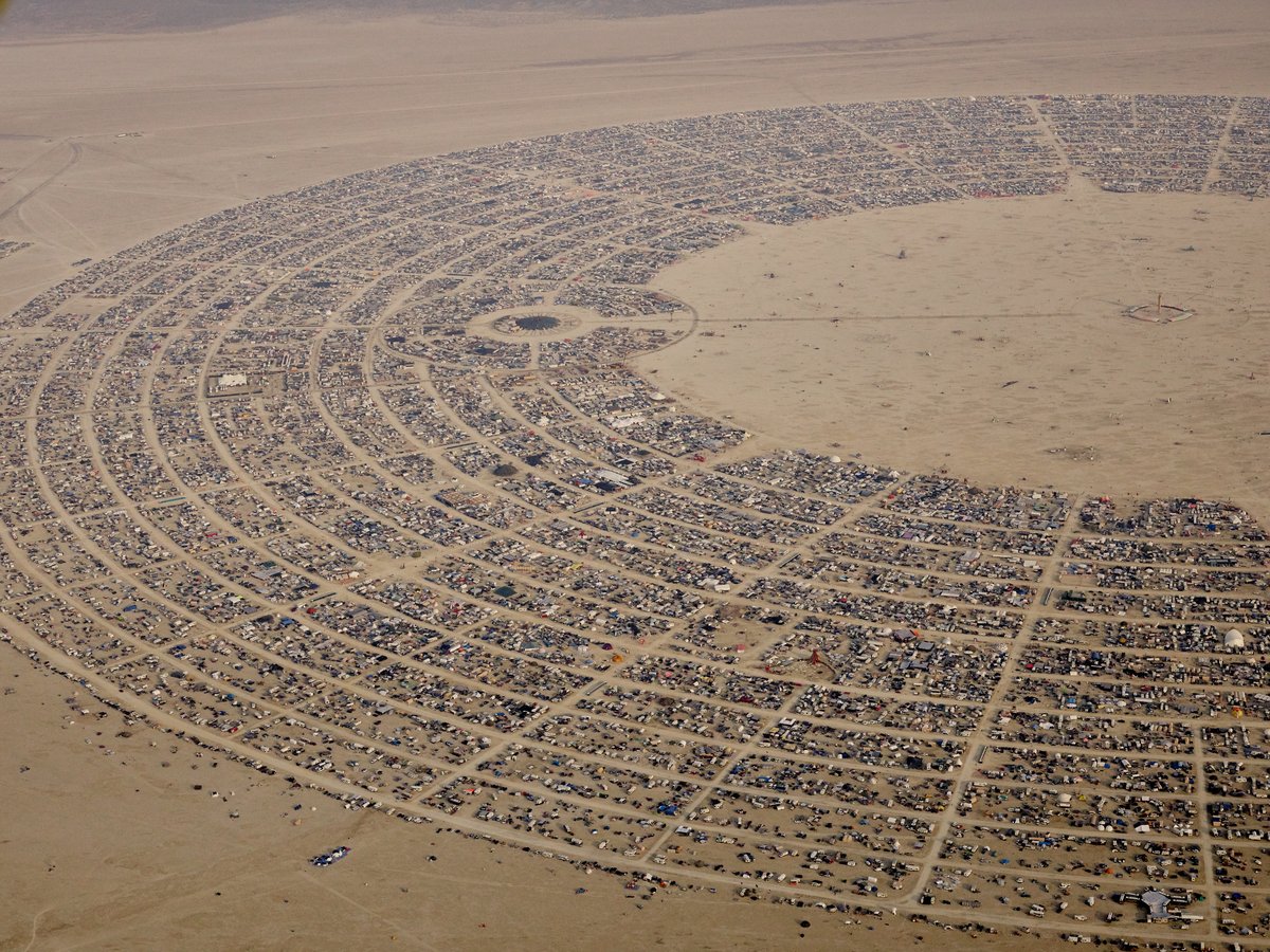 High Resolution Aerial Photo Burning Man 2014 During Embrace Burn