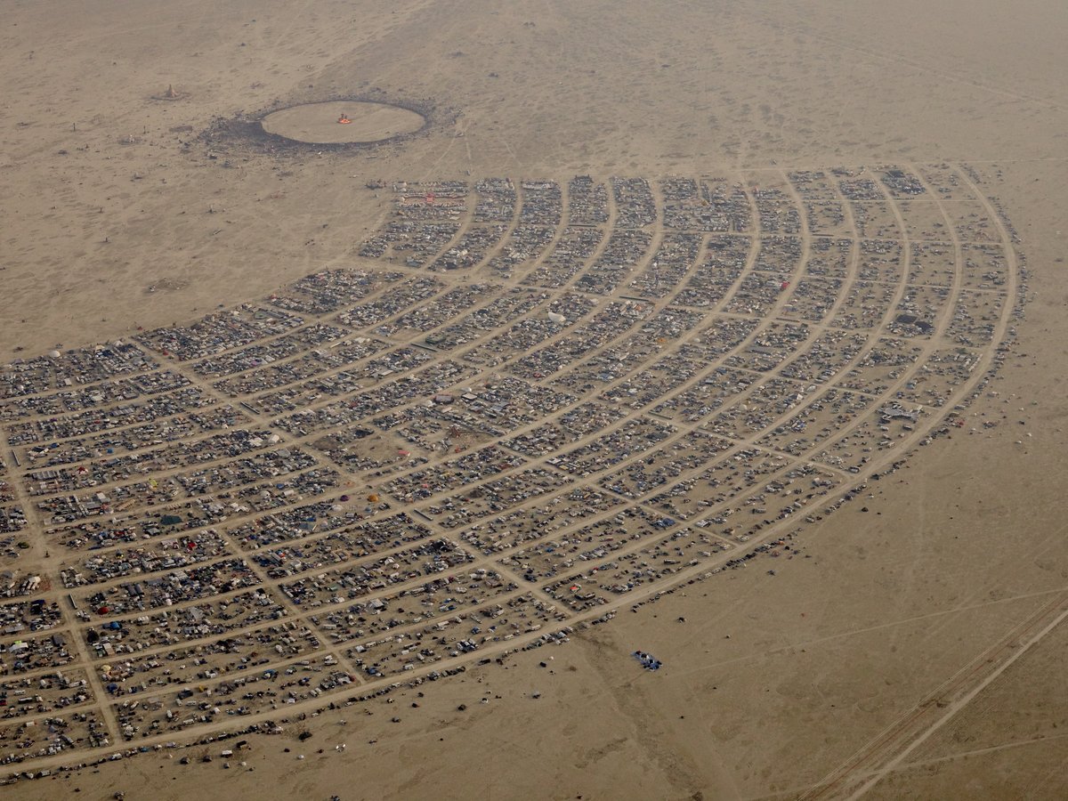 High Resolution Aerial Photo Burning Man 2014 During Embrace Burn