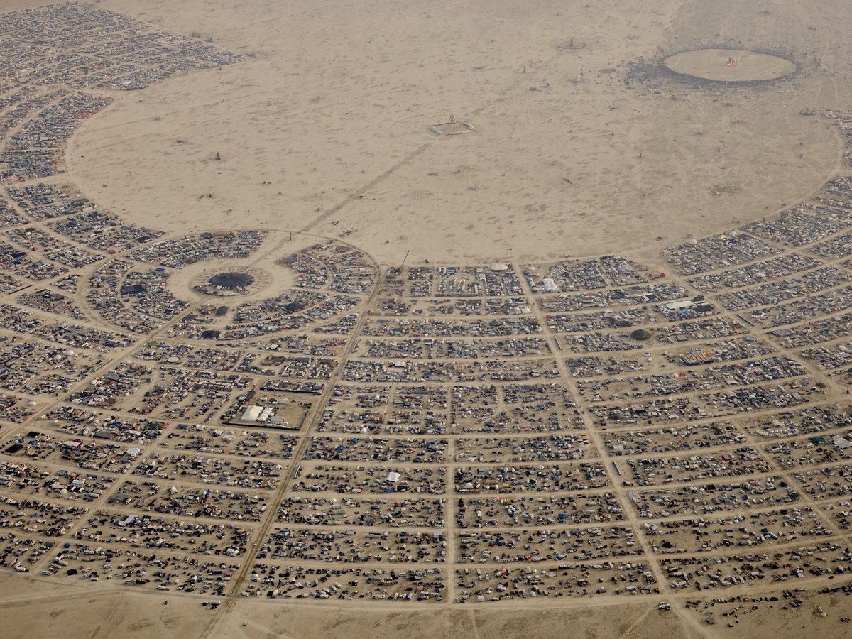 High Resolution Aerial Photo Burning Man 2014 During Embrace Burn