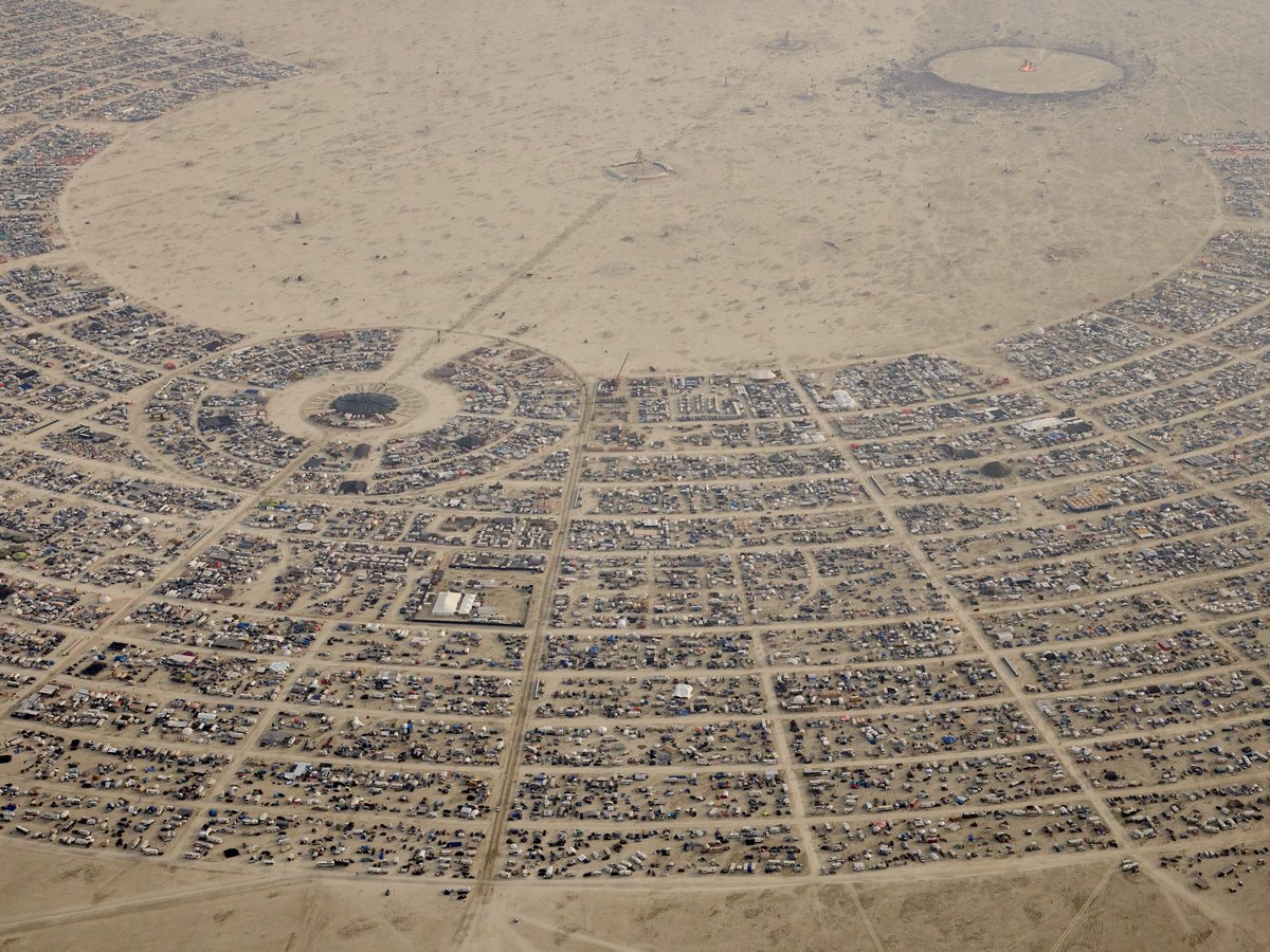 High Resolution Aerial Photo Burning Man 2014 During Embrace Burn