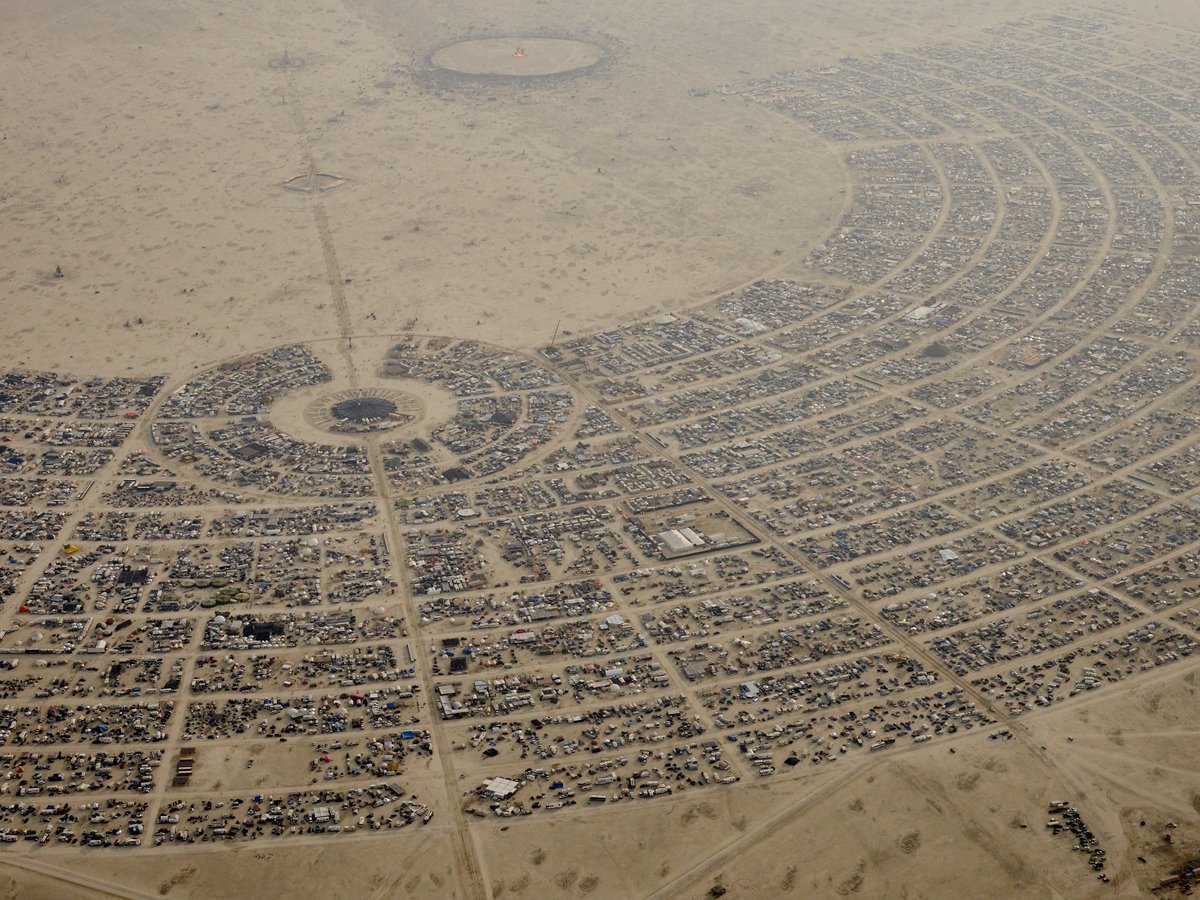 High Resolution Aerial Photo Burning Man 2014 During Embrace Burn