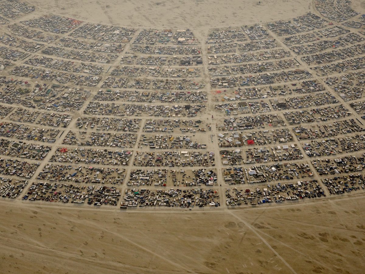 High Resolution Aerial Photo Burning Man 2014 During Embrace Burn