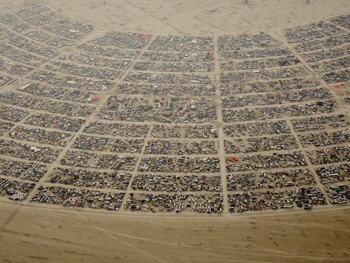 High Resolution Aerial Photo Burning Man 2014 During Embrace Burn