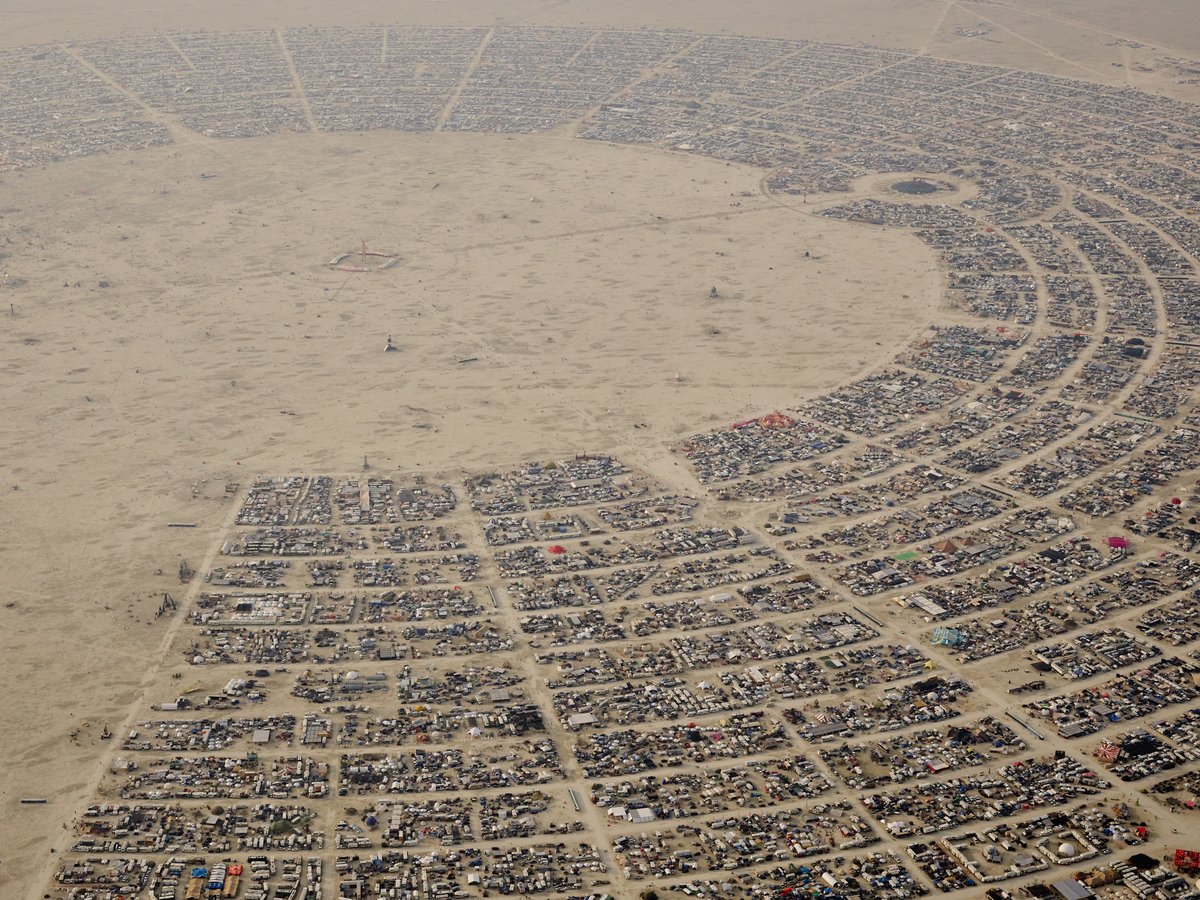 High Resolution Aerial Photo Burning Man 2014 During Embrace Burn