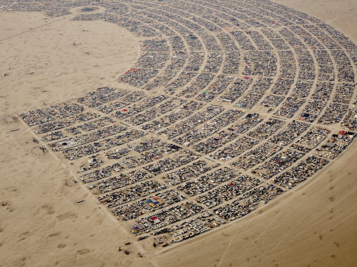 High Resolution Aerial Photo Burning Man 2014 During Embrace Burn