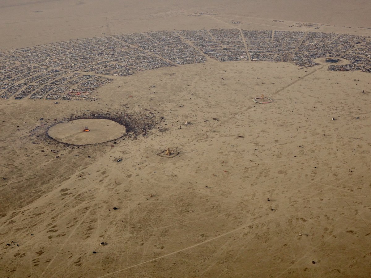 High Resolution Aerial Photo Burning Man 2014 During Embrace Burn