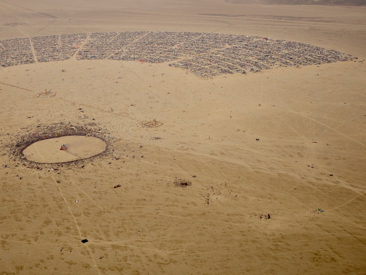 High Resolution Aerial Photo Burning Man 2014 During Embrace Burn