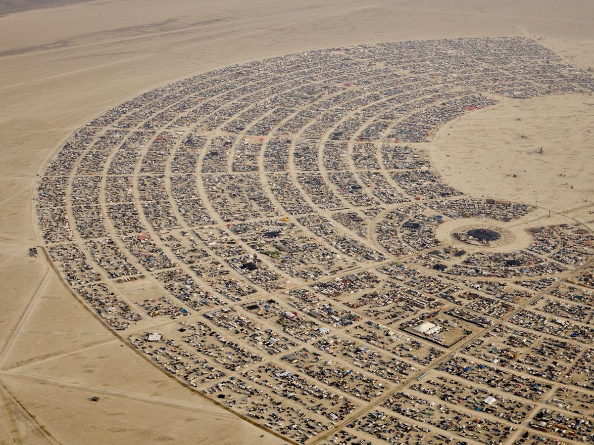High Resolution Aerial Photo Burning Man 2014 During Embrace Burn