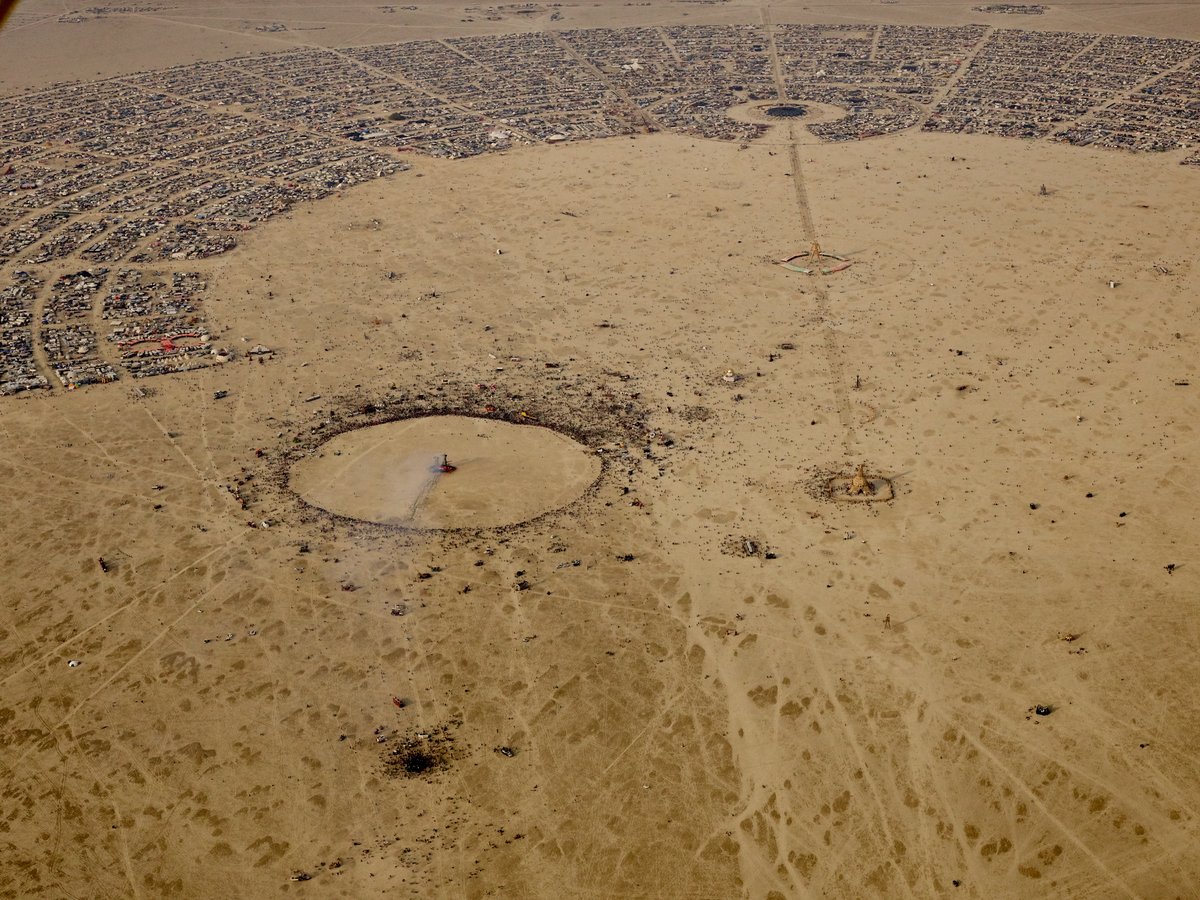 High Resolution Aerial Photo Burning Man 2014 During Embrace Burn