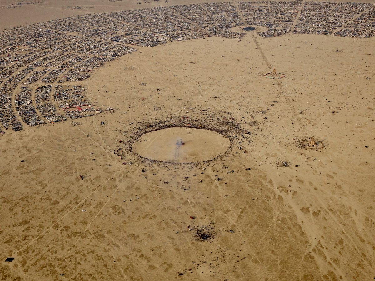 High Resolution Aerial Photo Burning Man 2014 During Embrace Burn