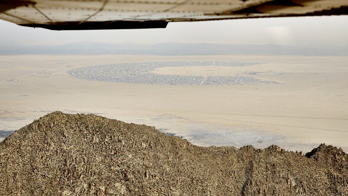 High Resolution Aerial Photo Burning Man 2014 During Embrace Burn