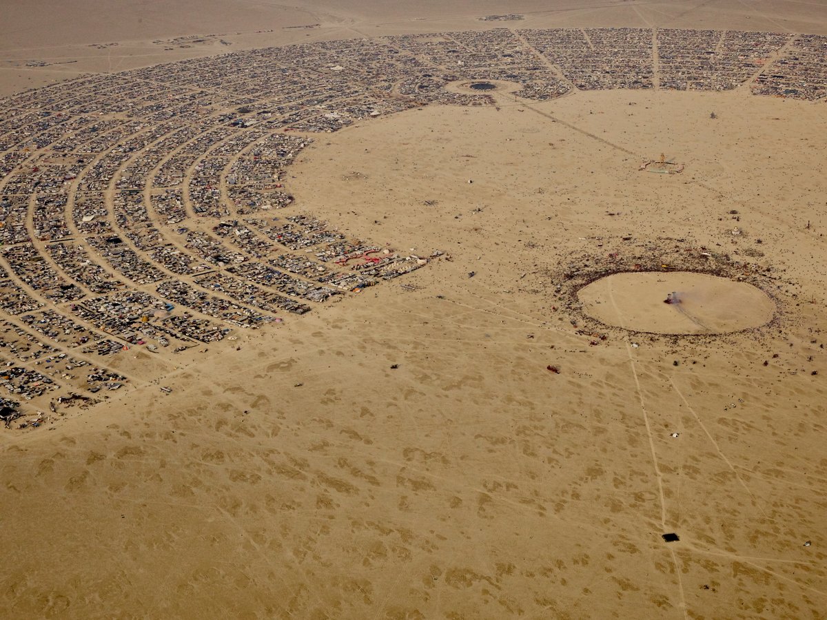 High Resolution Aerial Photo Burning Man 2014 During Embrace Burn