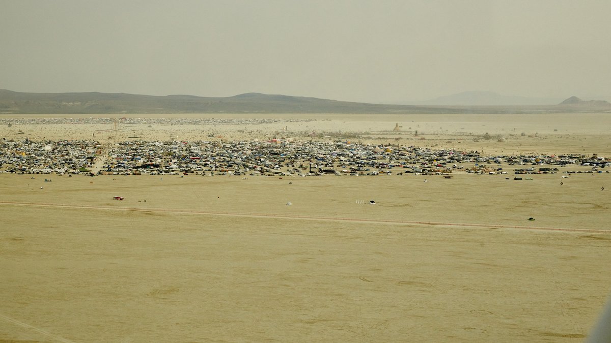 Aerial View Of Black Rock City While Landing