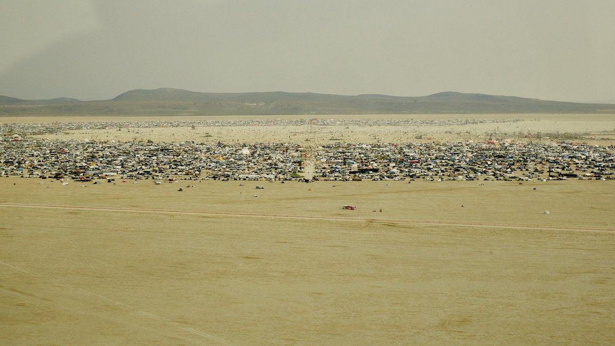 Aerial View Of Black Rock City While Landing
