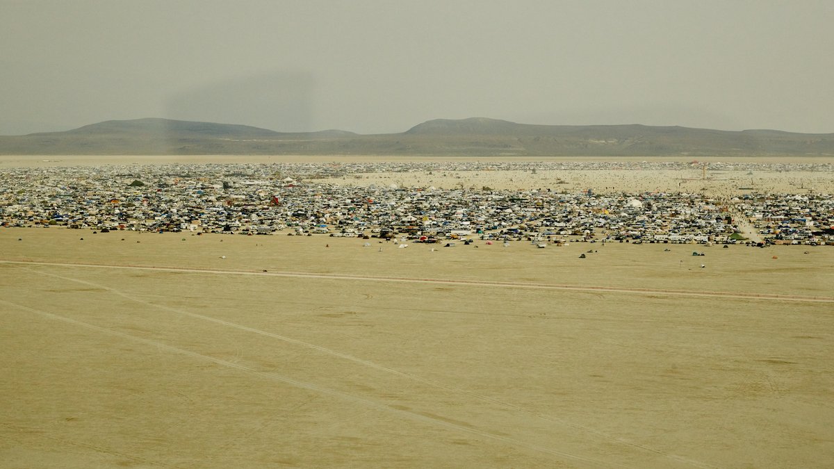 Aerial View Of Black Rock City While Landing