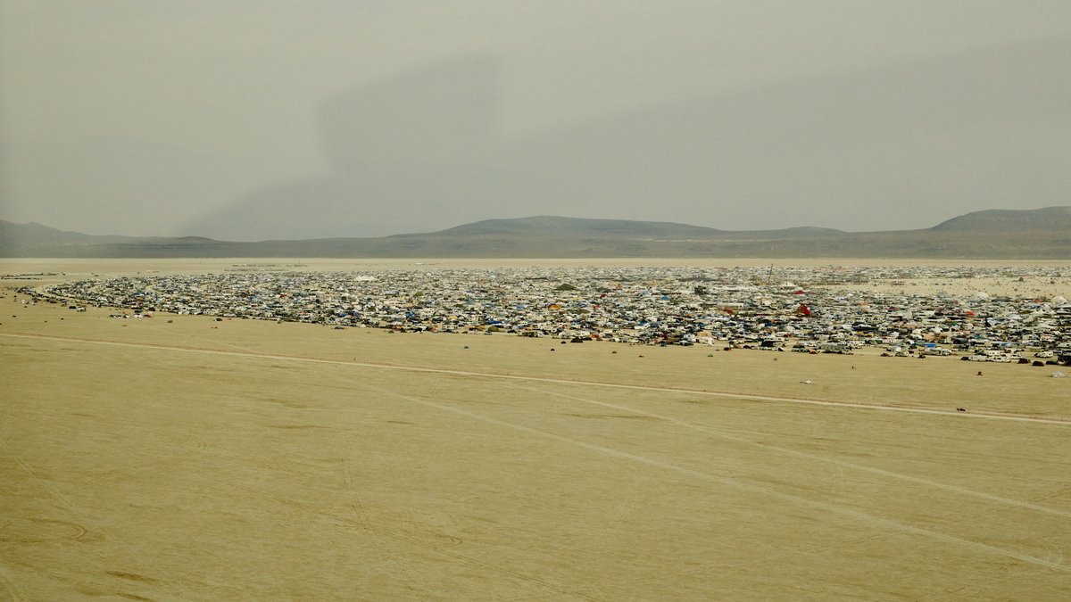 Aerial View Of Black Rock City While Landing