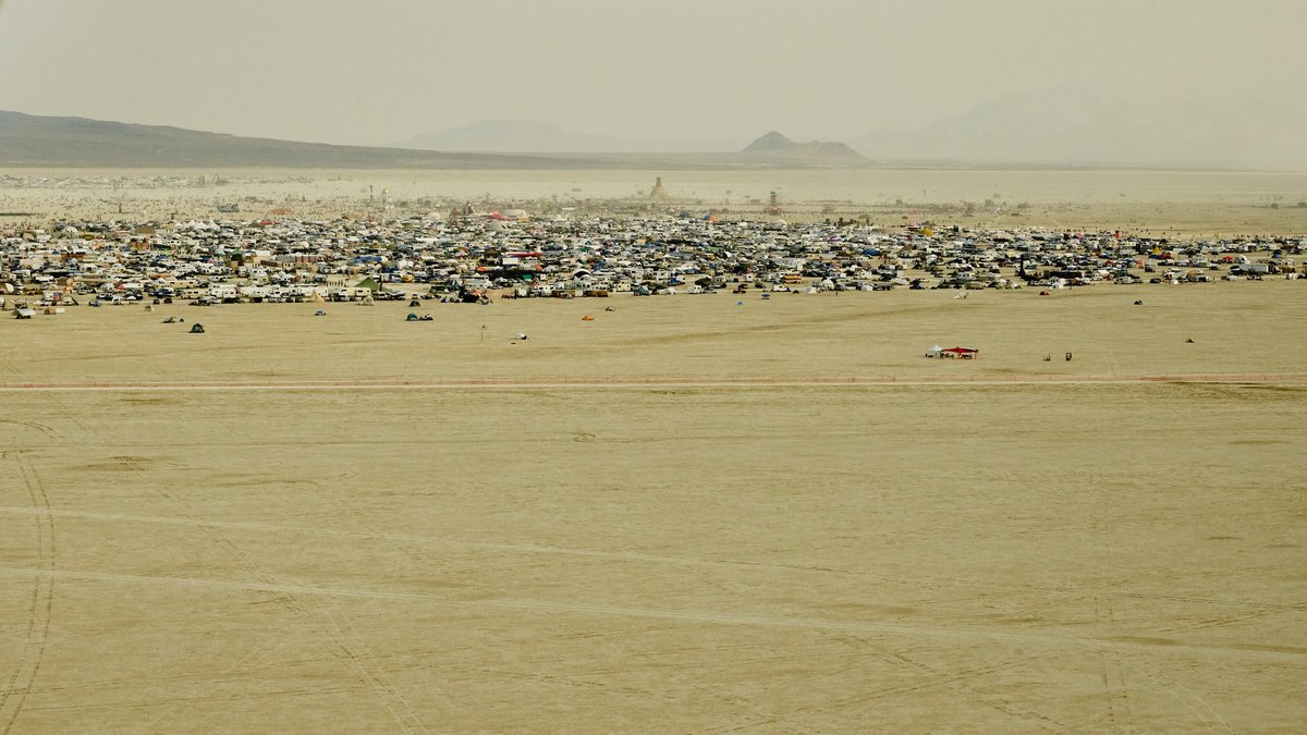Aerial View Of Black Rock City While Landing