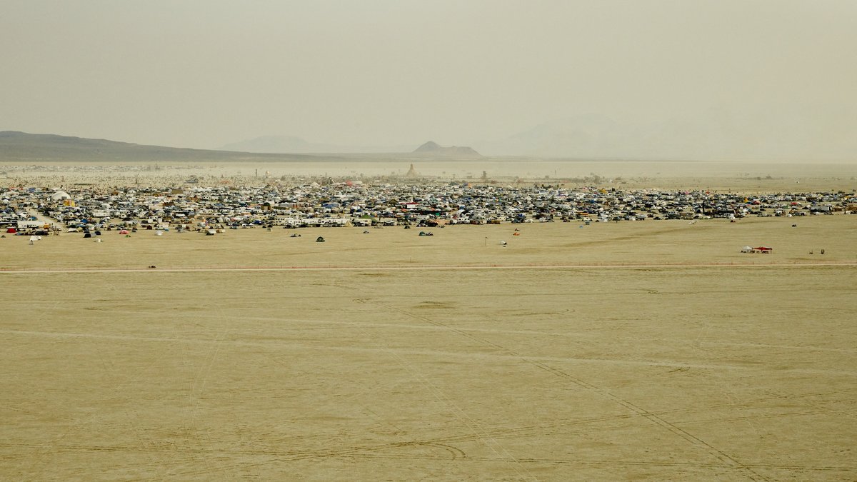 Aerial View Of Black Rock City While Landing