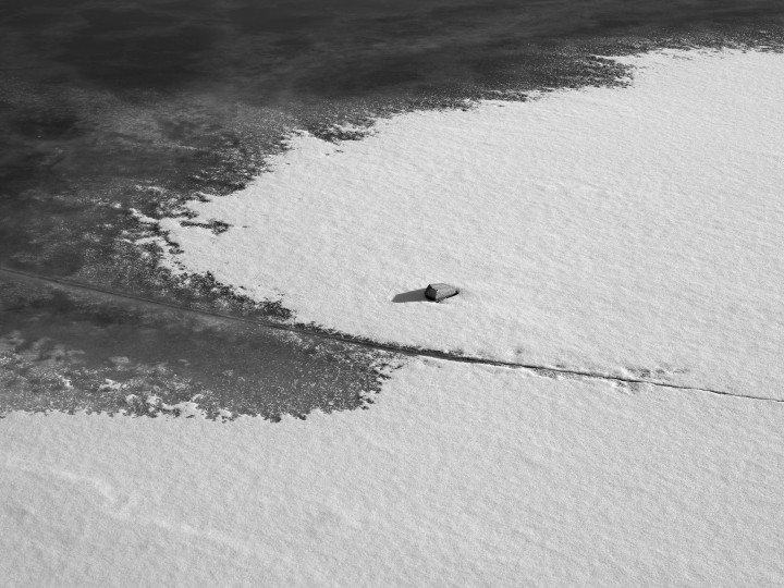 Stone On Ice And Snow