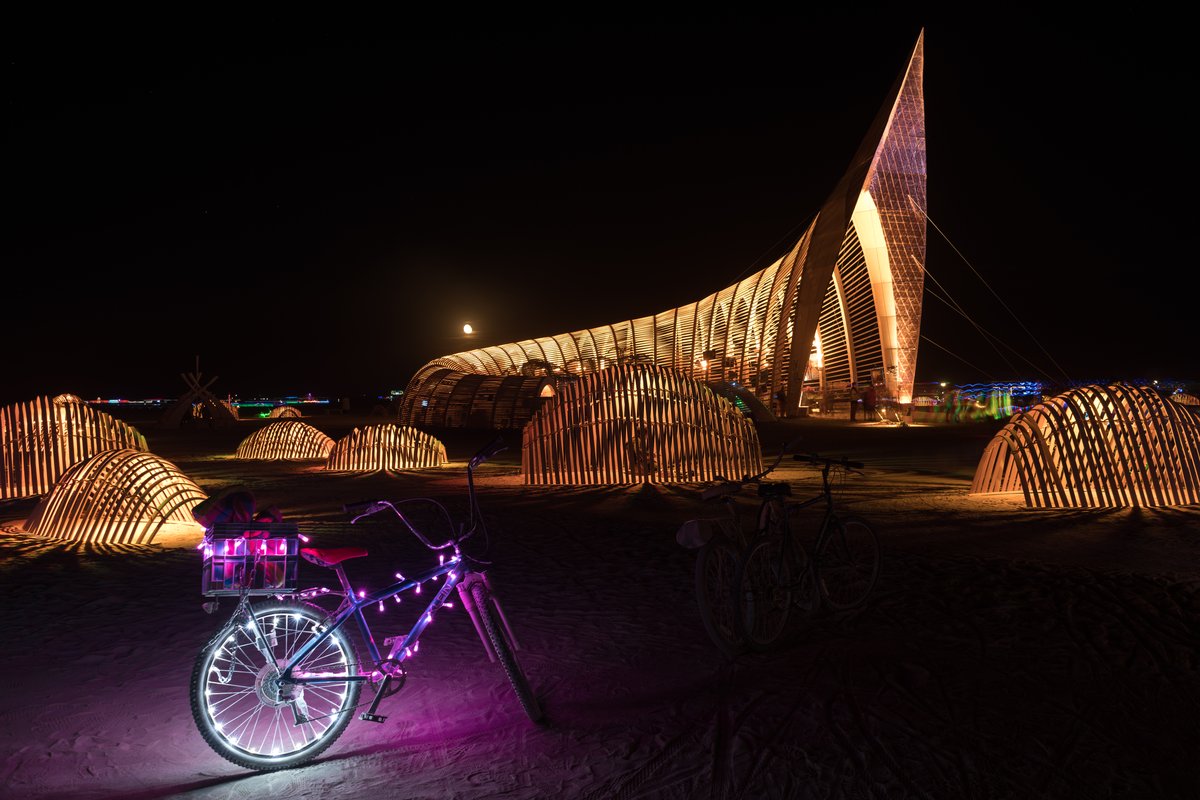 The Temple of Promise by: Dreamers Guild At Night And A Bike http://burningman.org/event/brc/2015-art-installations/#TempleofPromise