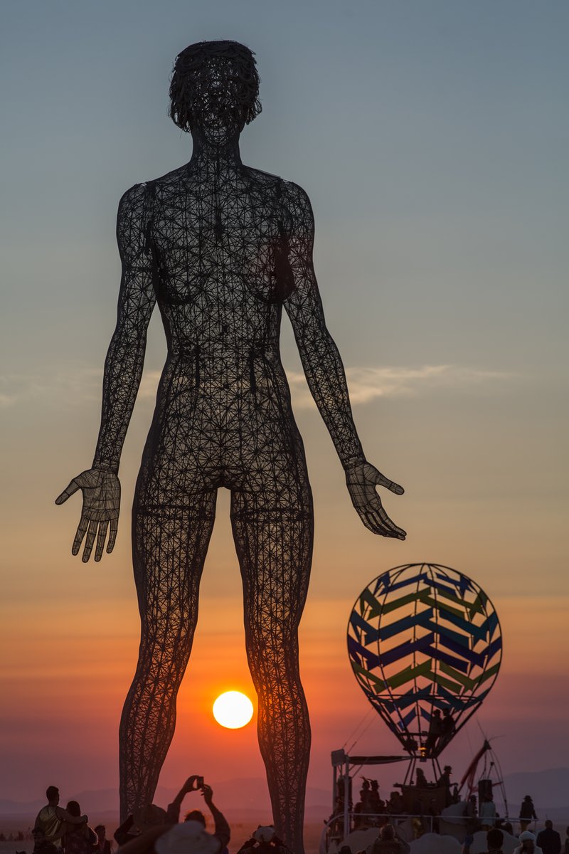 Marco Cochrane's Third Epic Sculpture This One Titled R-Evolution At Sunrise (She Breathes! See bottom of this post for a GIF)