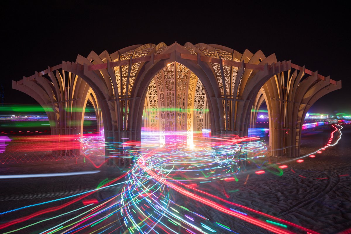 Arbour by: Joshua Haywood (with light added by me) http://burningman.org/event/brc/2015-art-installations/#Arbour