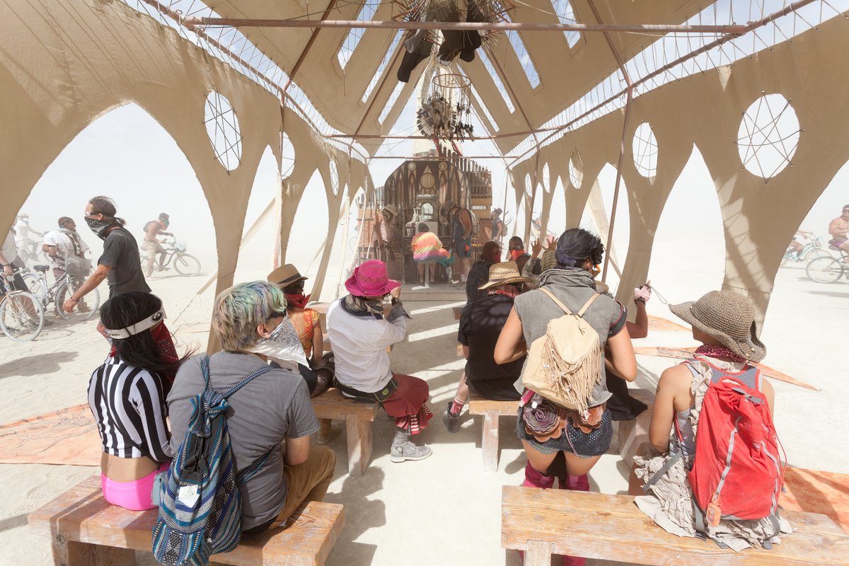 Prairie Wind Chapel by: Robert Hoehn, Wind Tribe Venice, CA http://burningman.org/event/brc/2015-art-installations/#PrairieWindChapel