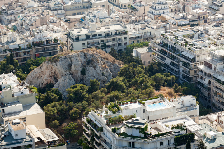 Rock Outcrop In Courtyard