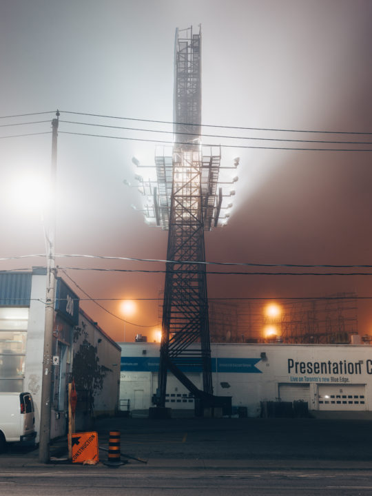 Lit Billboard In The Fog