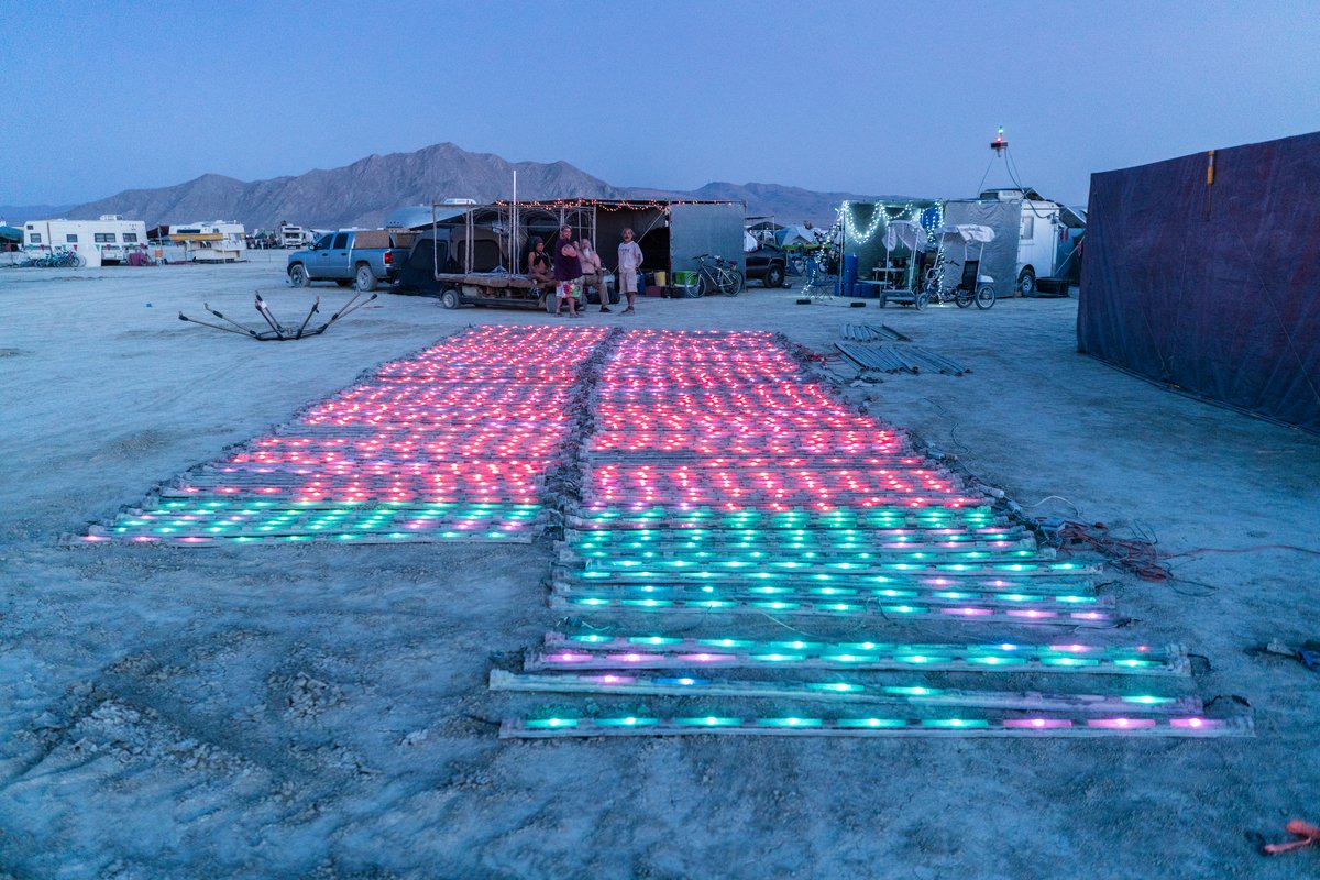 One Ring Camp (These are guys that build the ring of lights around the man)