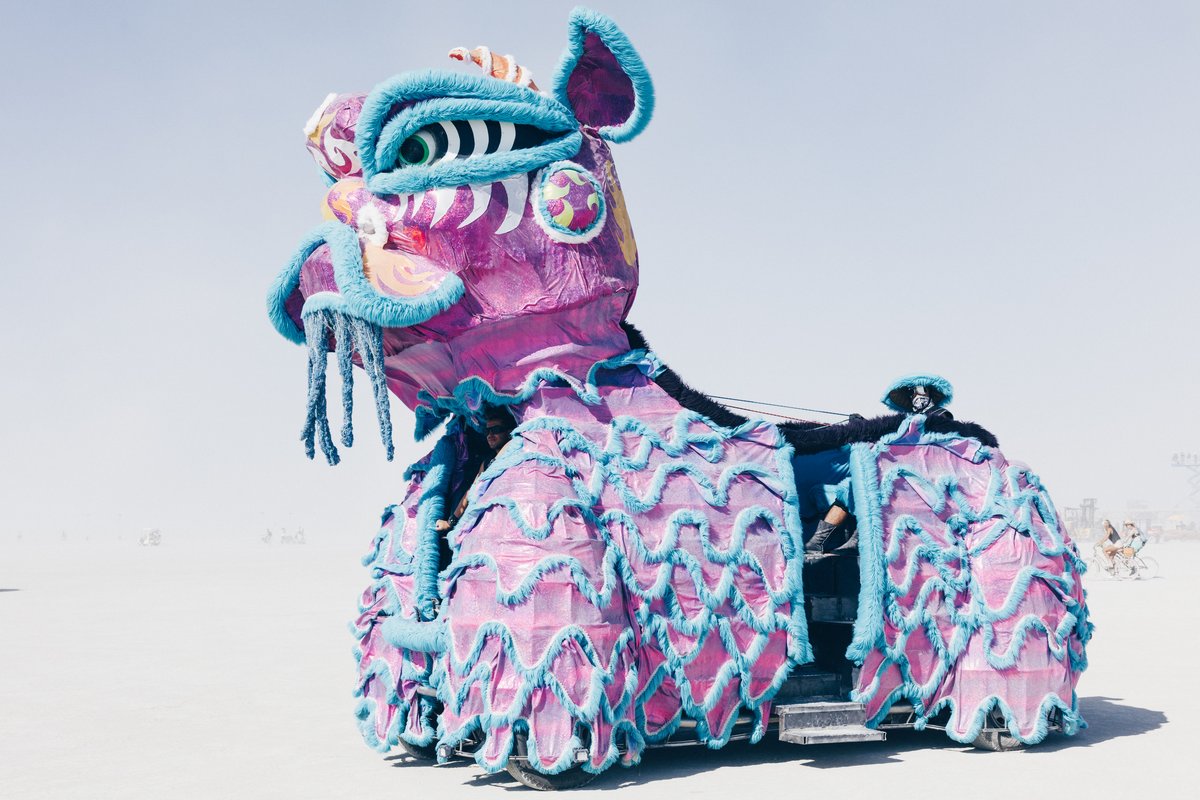 Chinese dragon/foo dog art car by SUGAR BITCHES (Thanks to Dr_Bombay for the comment below)