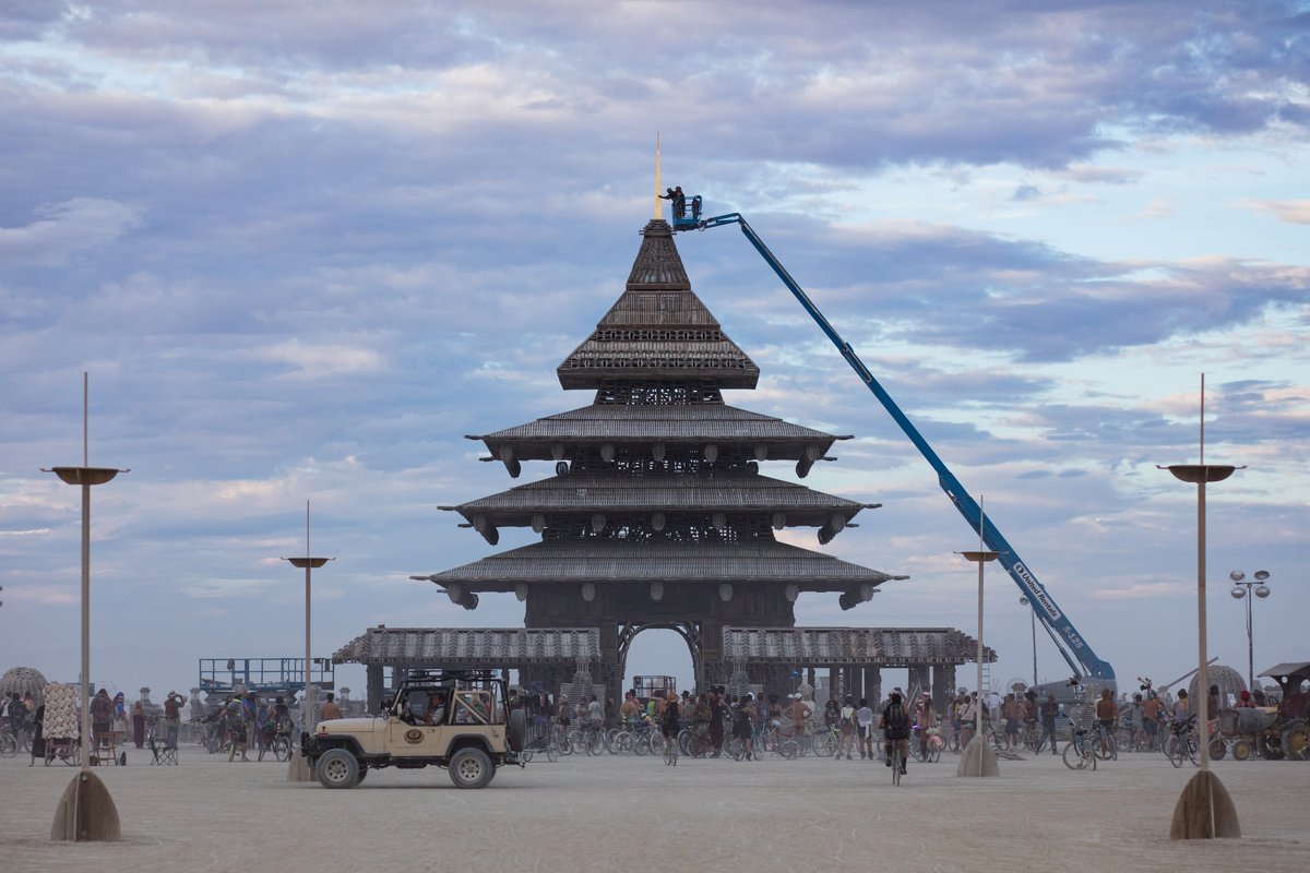 Temple Build Crew Put The Last Piece Atop The Temple