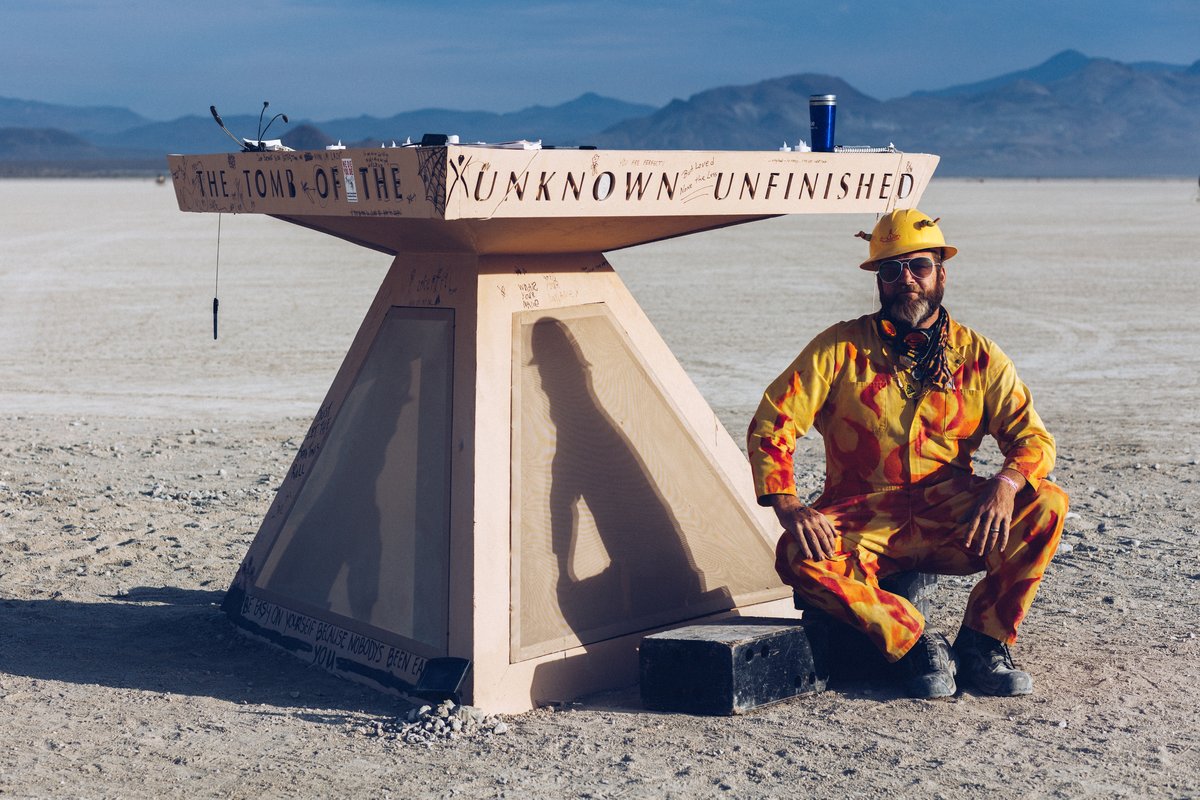 THE TOMB OF THE UNKNOWN UNFINISHED PLAYA ART PROJECT by Bill Gilman