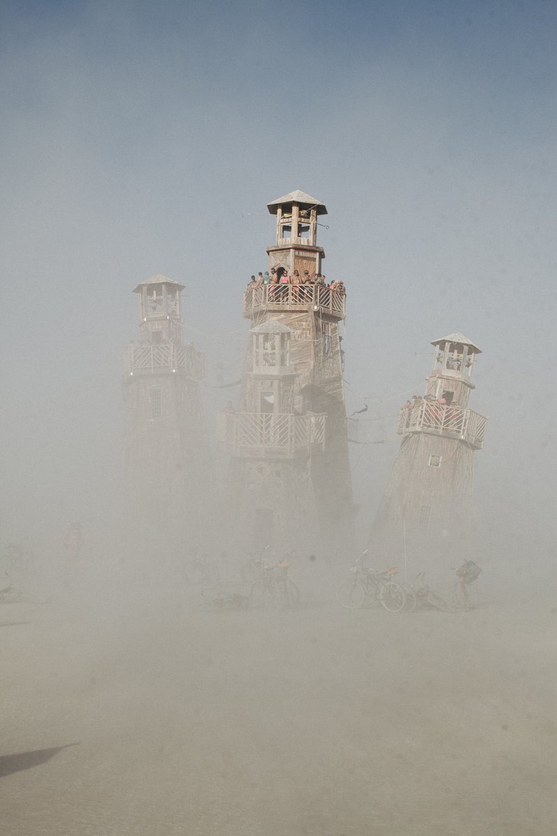The Black Rock Lighthouse in the dust by Jonny and Max Poynton