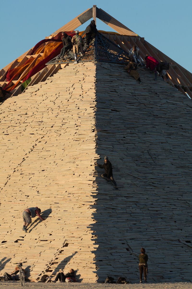 Burners Climb on The Catacomb of Veils by Dan Sullivan and the Catacomb Crew at Sunrise