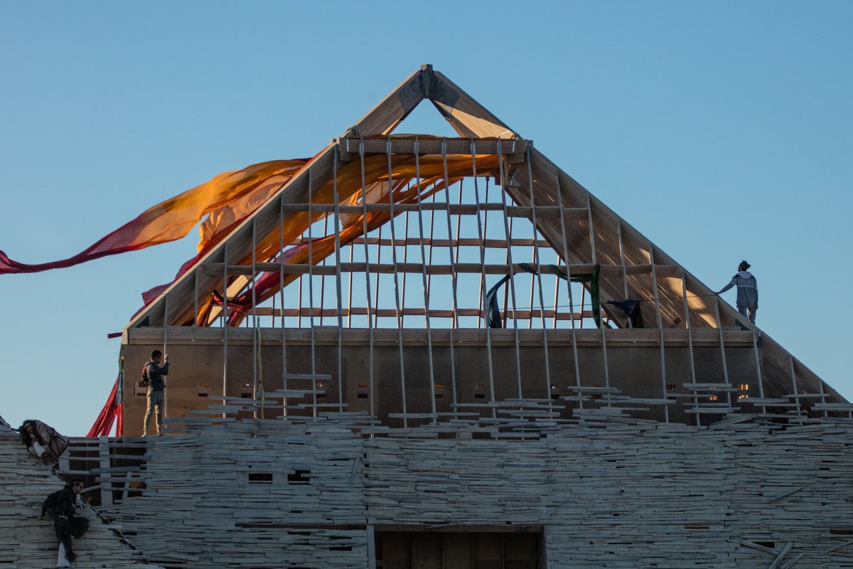 Burners Climb on The Catacomb of Veils by Dan Sullivan and the Catacomb Crew at Sunrise