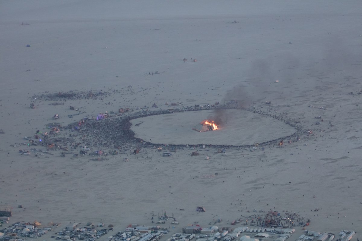 Burning Man 2016 Aerial Photo During The Catacomb Of Veils Burn.