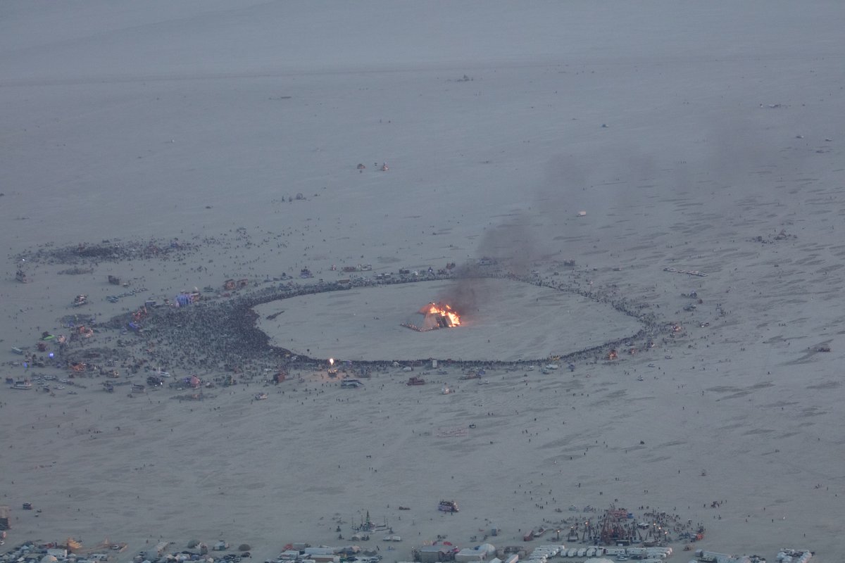 Burning Man 2016 Aerial Photo During The Catacomb Of Veils Burn.