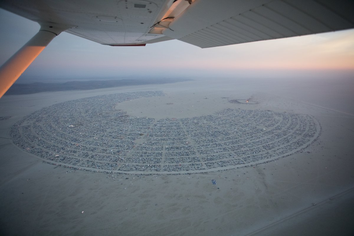 Burning Man 2016 Aerial Photo During The Catacomb Of Veils Burn.