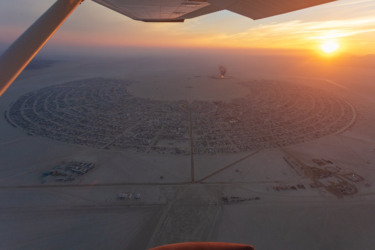 Burning Man 2016 Aerial Photo During The Catacomb Of Veils Burn.